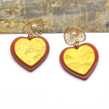 Самые новейшие золотые медные украшения для женщин Яркие великолепные арриловые серьги сердца сердца